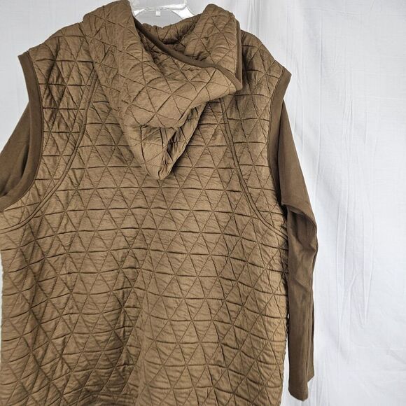 Davi & Dani Solid Long Sleeve Zipper Front Hoodie Jacket Size 1XL Brown - Picture 10 of 10